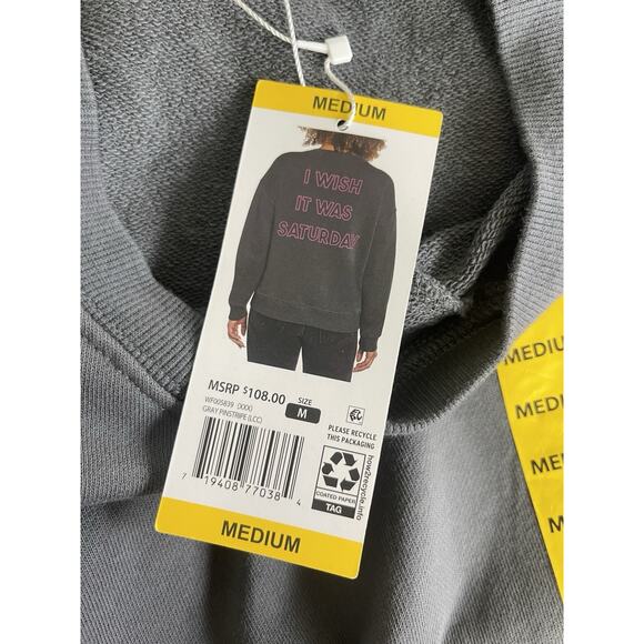 Women's Wildfox Graphic Broken Heart Print Crewneck Sweater Gray Size Medium - Picture 13 of 15